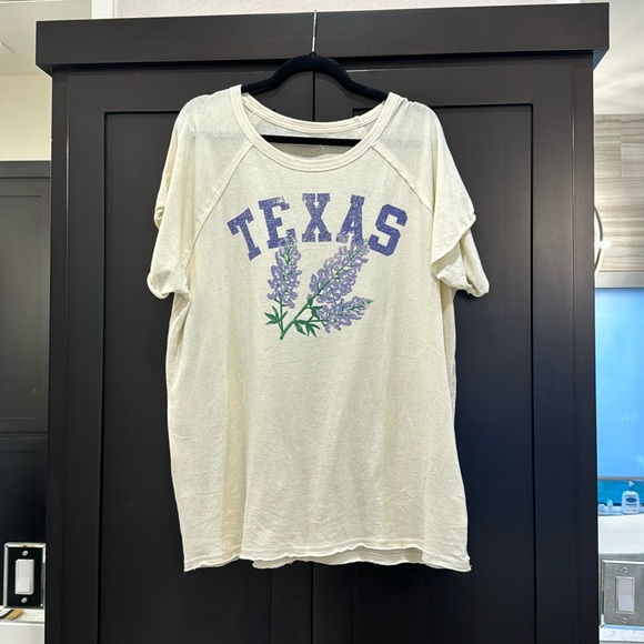 NWOT Free People We The Free Texas Bluebonnet Tee - size Large - Picture 2 of 4